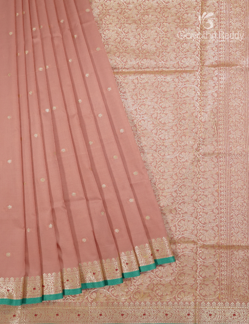 Semi Katan Silk Saree in Pastel Peach
