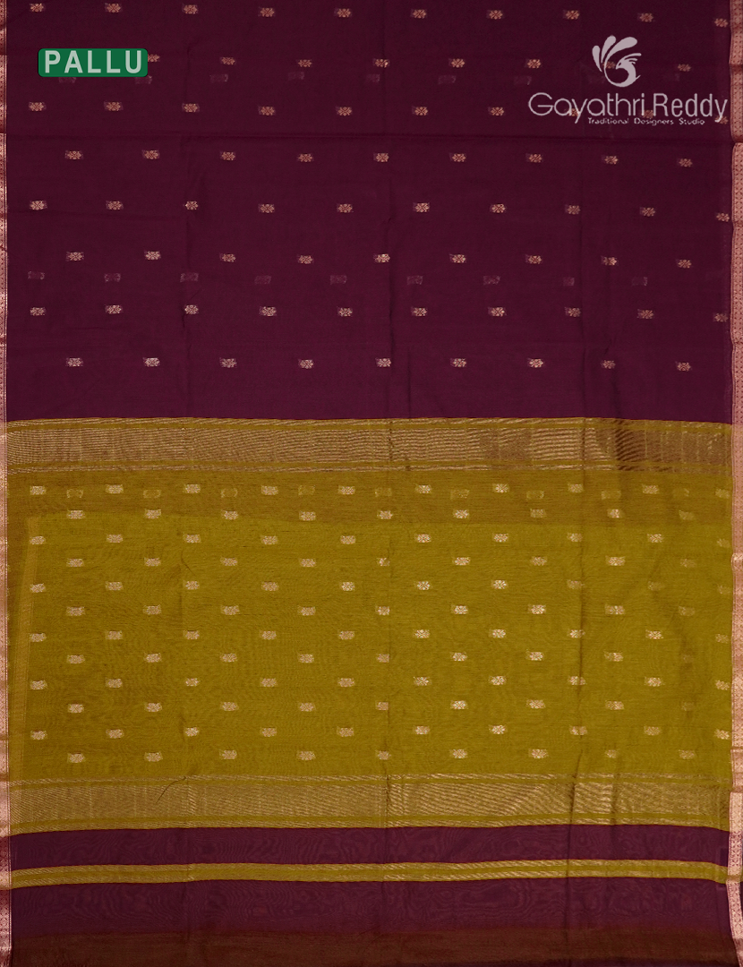 Kanchipuram Sico Saree in Maroon and Dry Mehendi