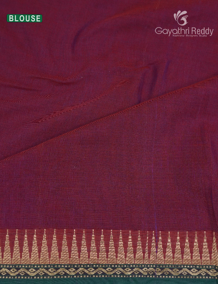 Pure Narayanpet Cotton Saree in Deep Magenta