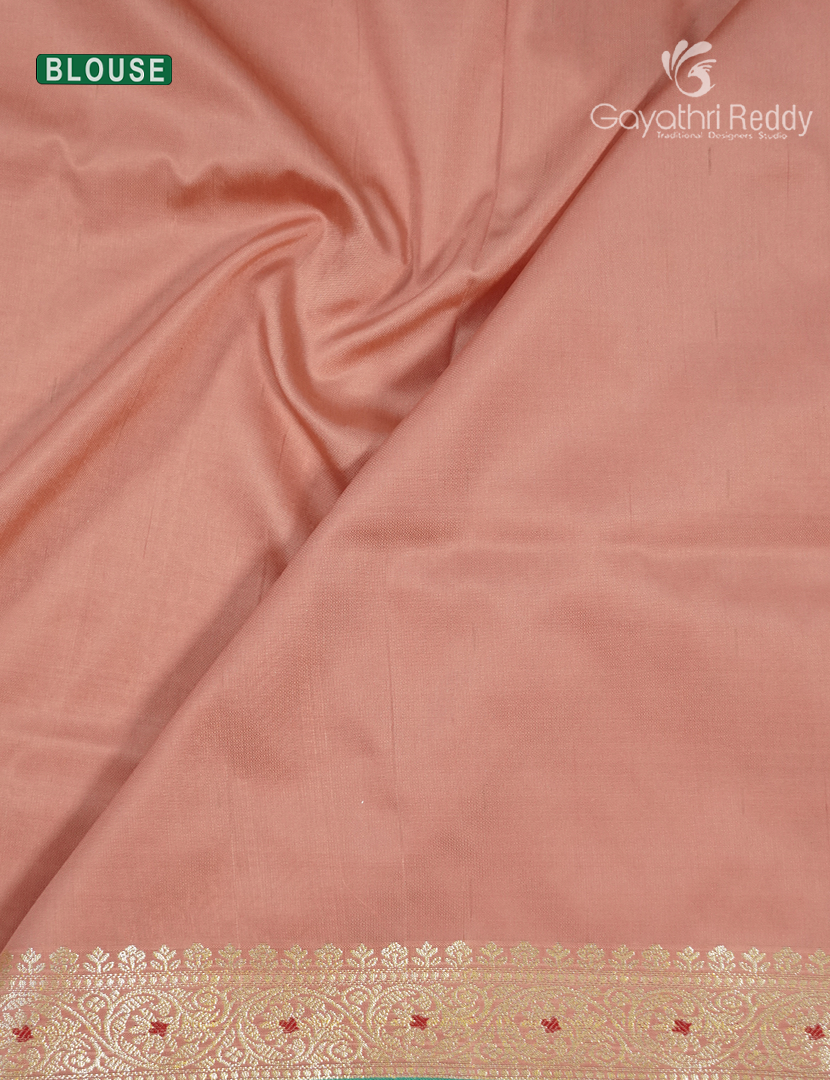 Semi Katan Silk Saree in Pastel Peach