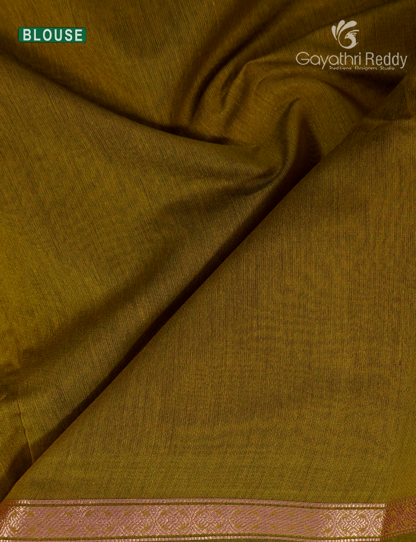 Kanchipuram Sico Saree in Maroon and Dry Mehendi