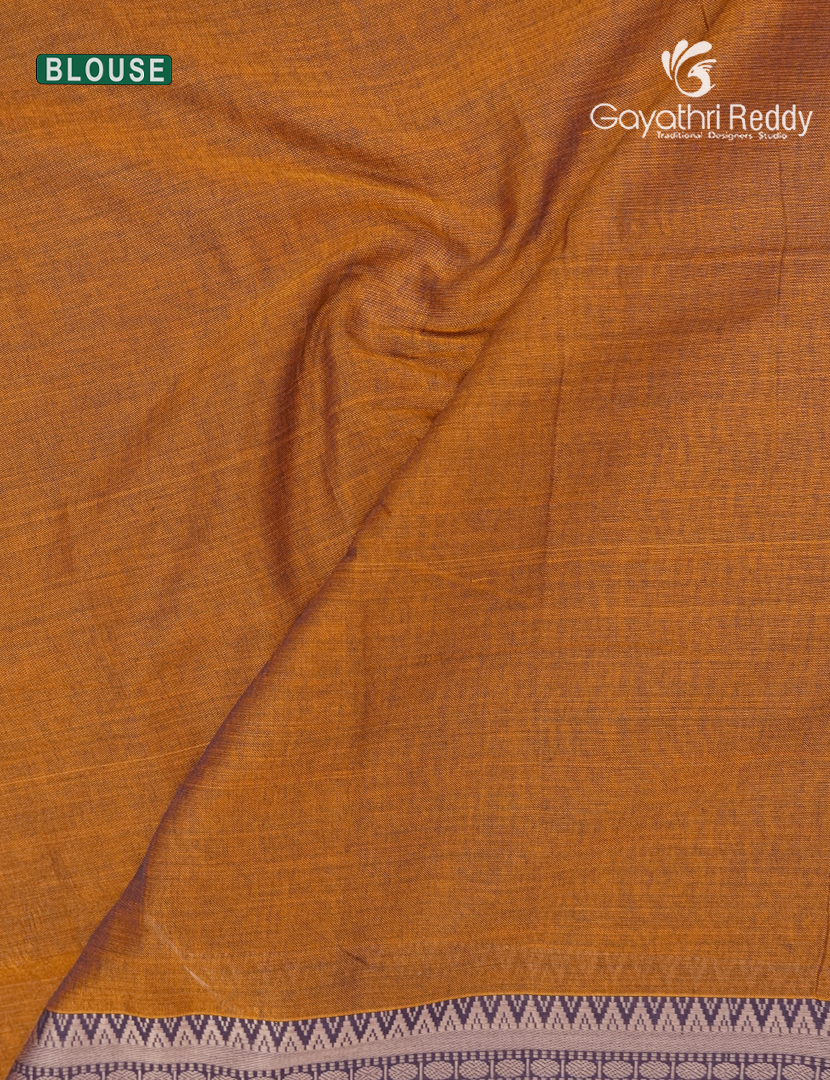 Pure Narayanpet Cotton Saree in Deep Mustard