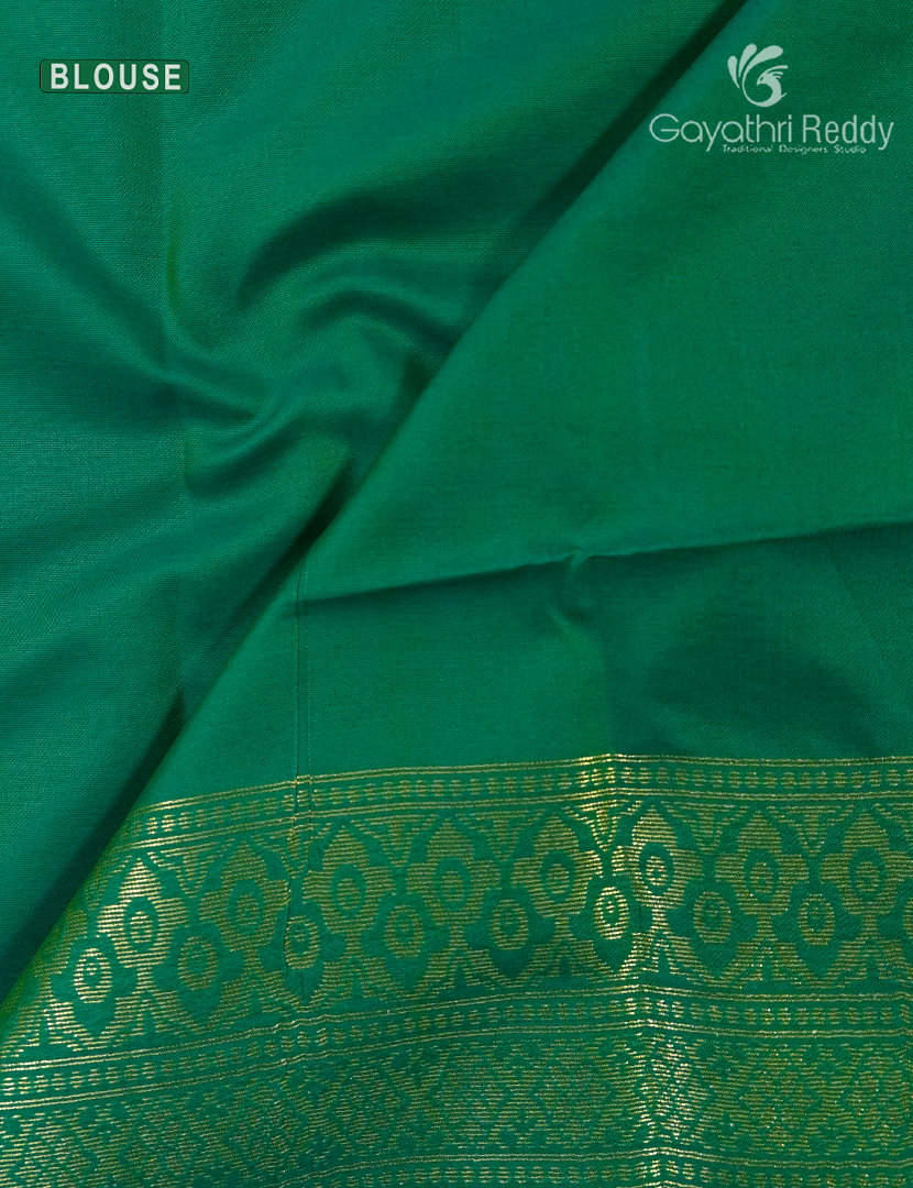 Semi Kanchipuram Art Silk Saree in Dry Mehendi and Green
