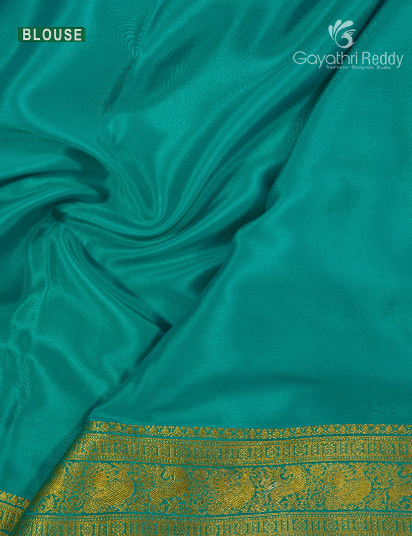 Pure Mysore Silk Saree in Aqua Green