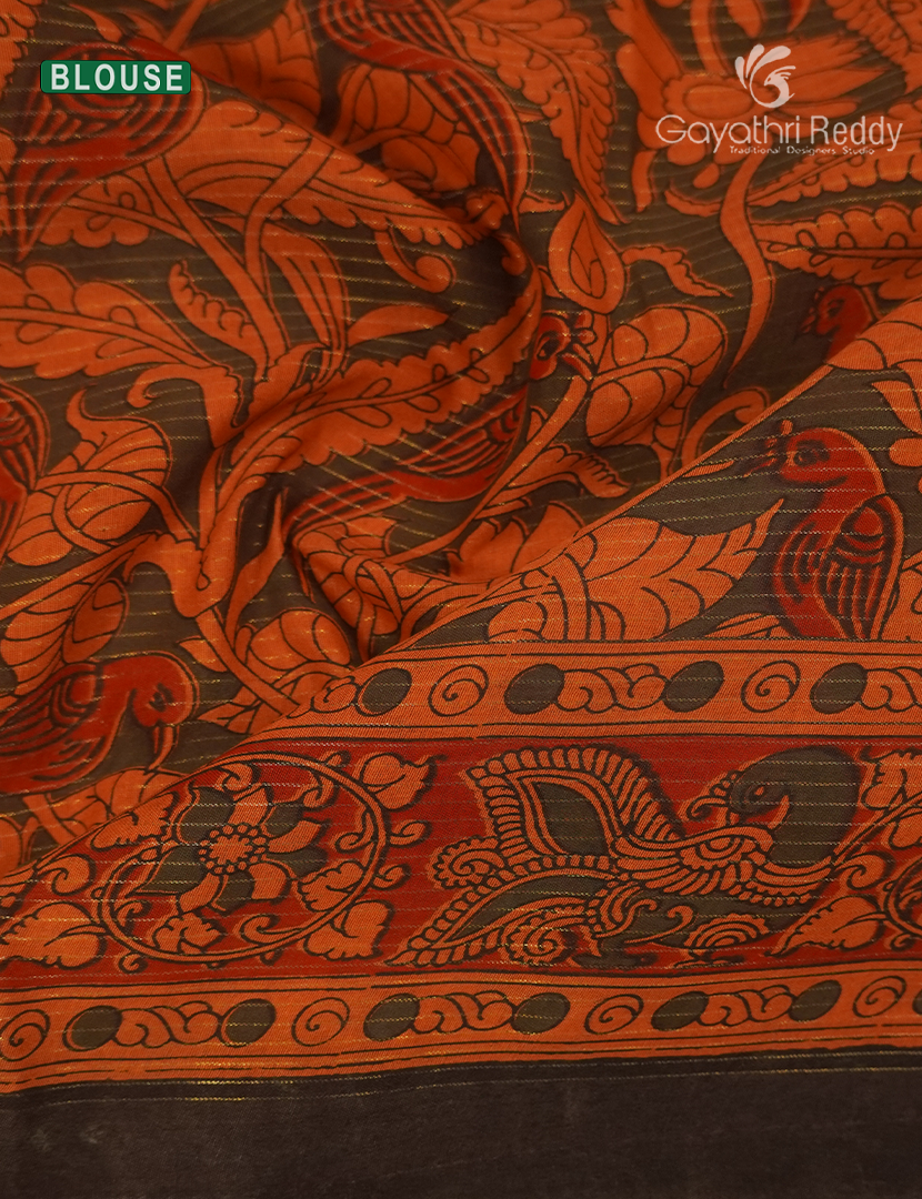 Pure Munga Silk Saree in Orange
