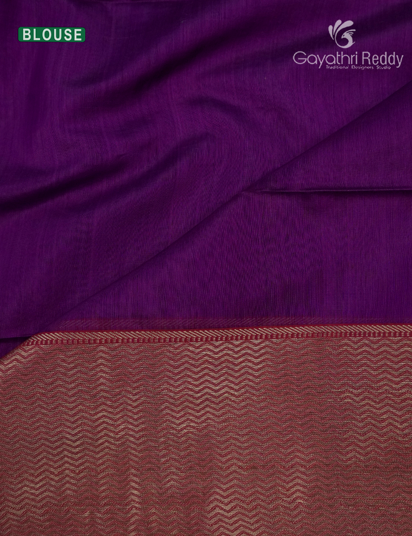 Pure Chanderi Sico Saree in Deep Purple