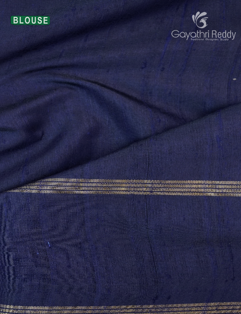 Pure Khadi Pattu Saree in Navy Blue
