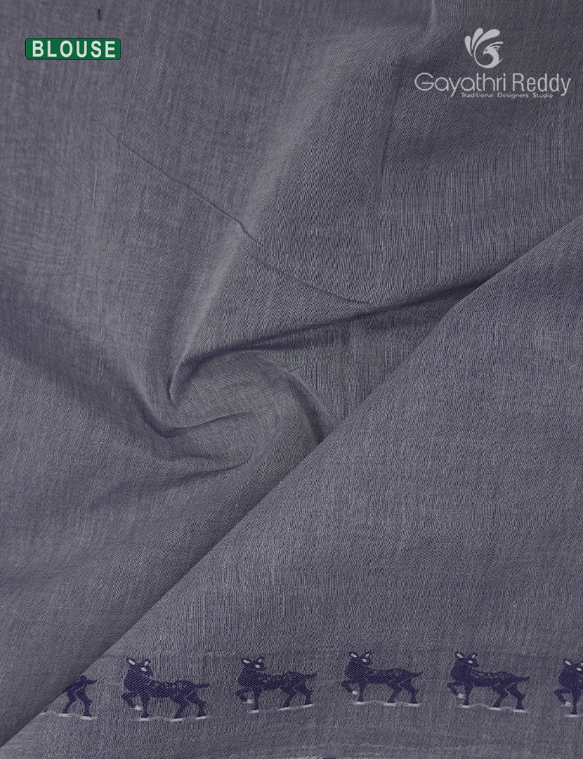 Jamdani Cotton Saree in Grey