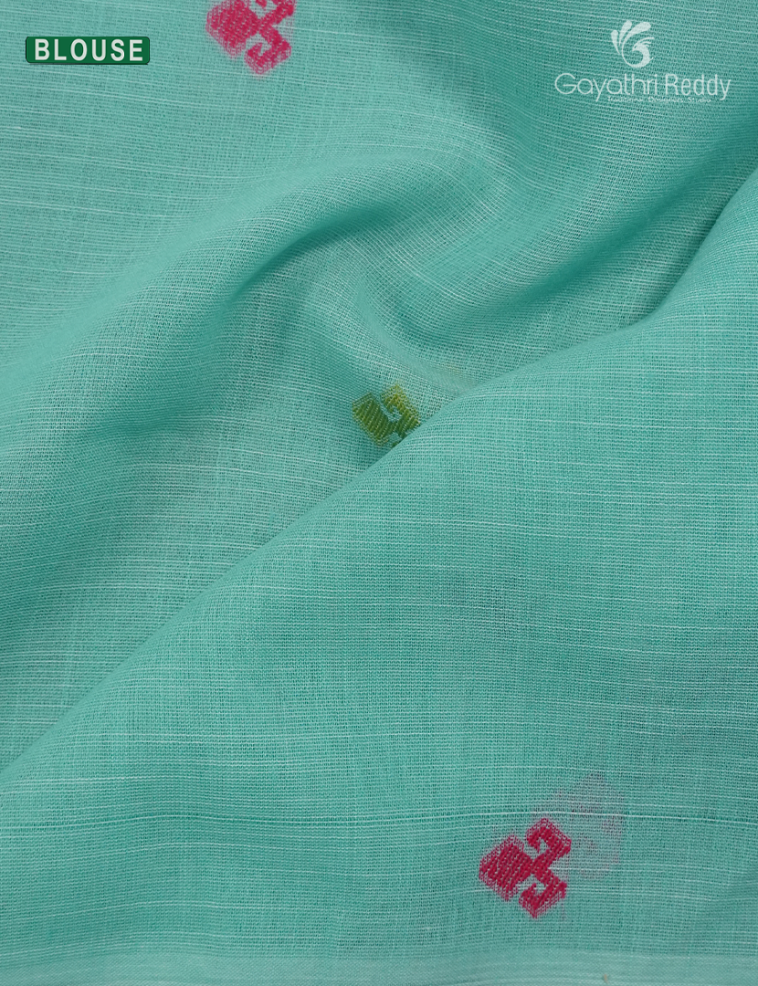 Pure Linen Saree in Sea Foam Green