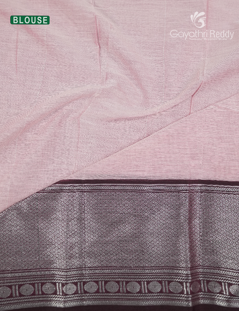 Pure Narayanpet Cotton Saree in Baby Pink