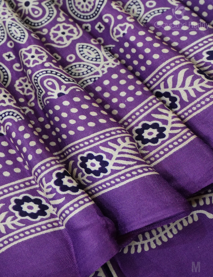 MODAL AJRAKH PRINT SAREE-PMS86