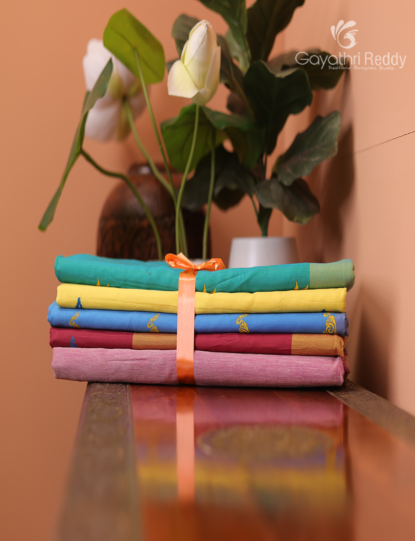 Silk Cotton Sarees Combo ( Set of 5 )