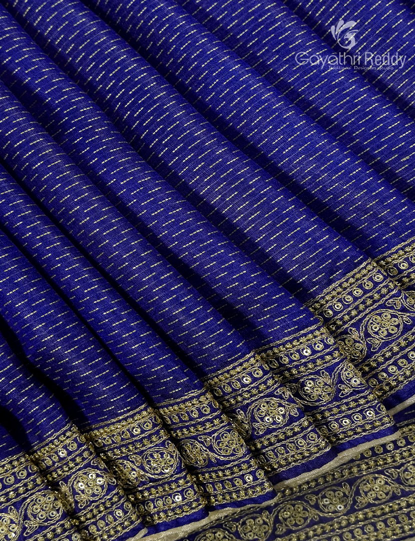 Pure Desi Tussar Fancy Saree in Royal Blue