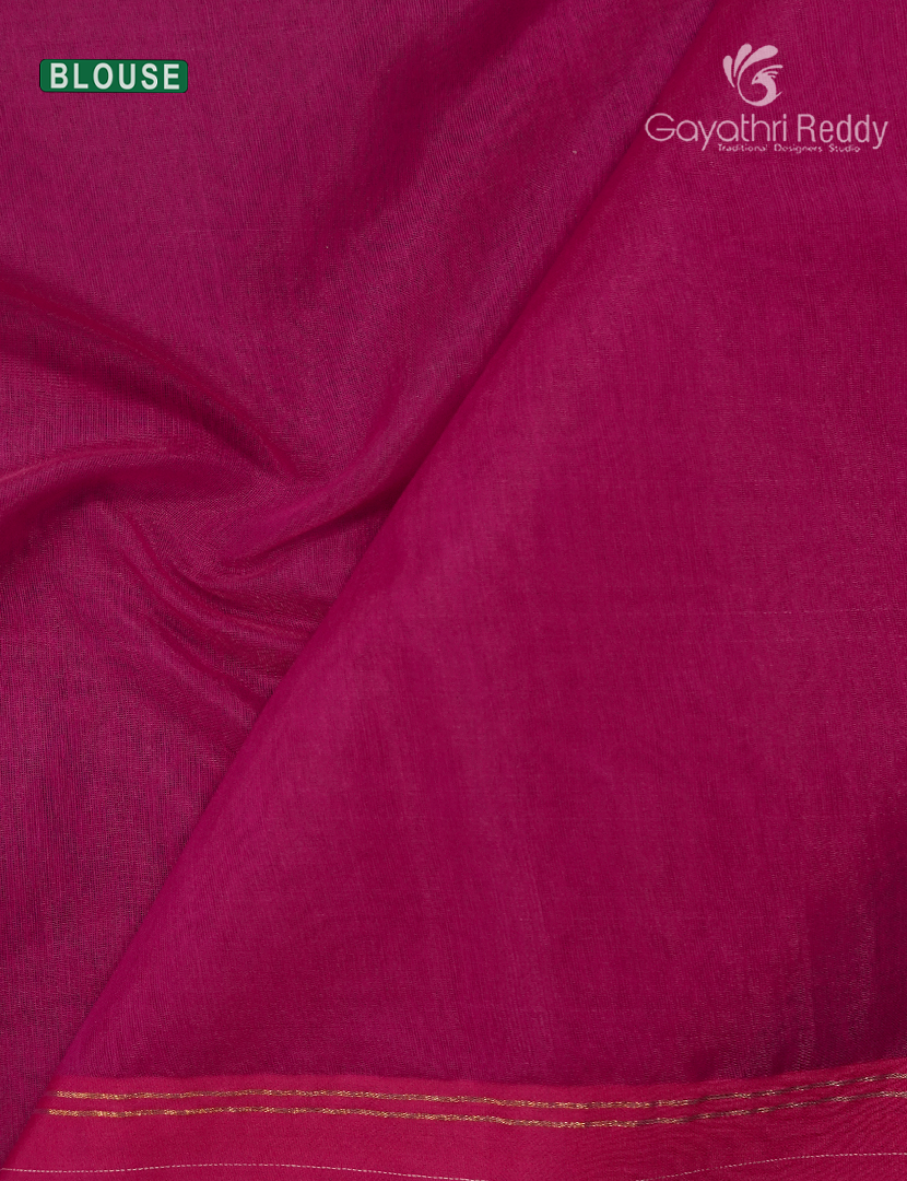 Pure Jamdani Kora Saree in RaniPink