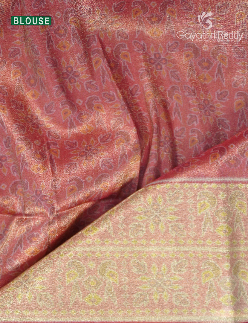 Semi Tussar Saree in Sea Green and Red