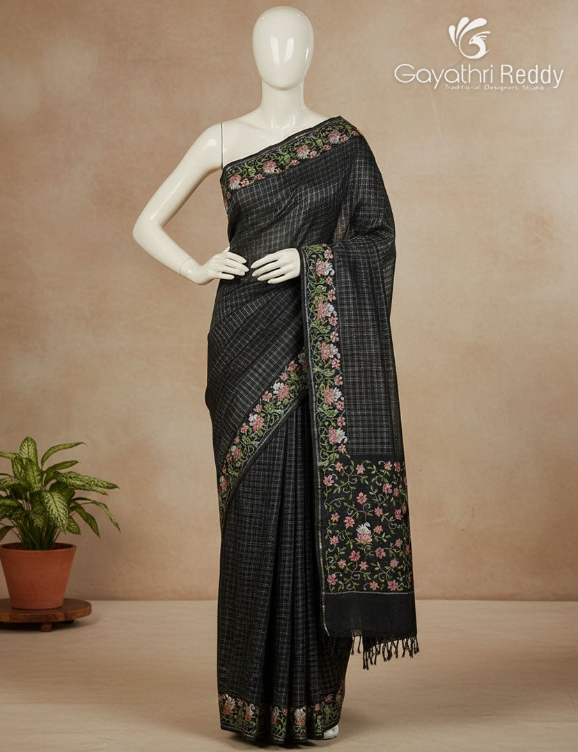 KHADI SILK WORK SAREE-KSW25