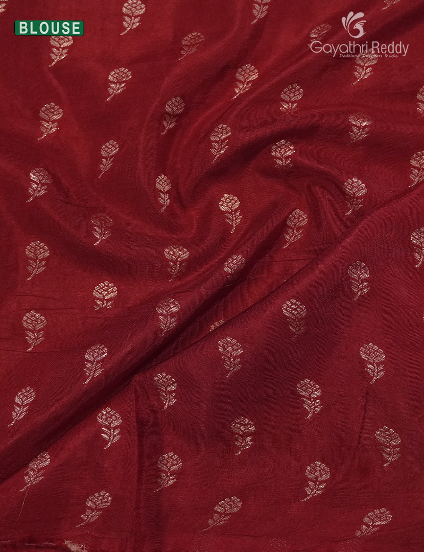 Semi Mysore Crepe Saree in Black and Red