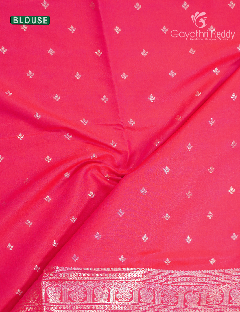 Semi Kanchipuram Art Silk Saree in Fuchsia Pink