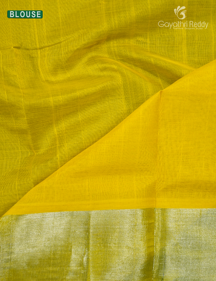 Pure Arani Sico Saree in Sea Green and Lime Yellow