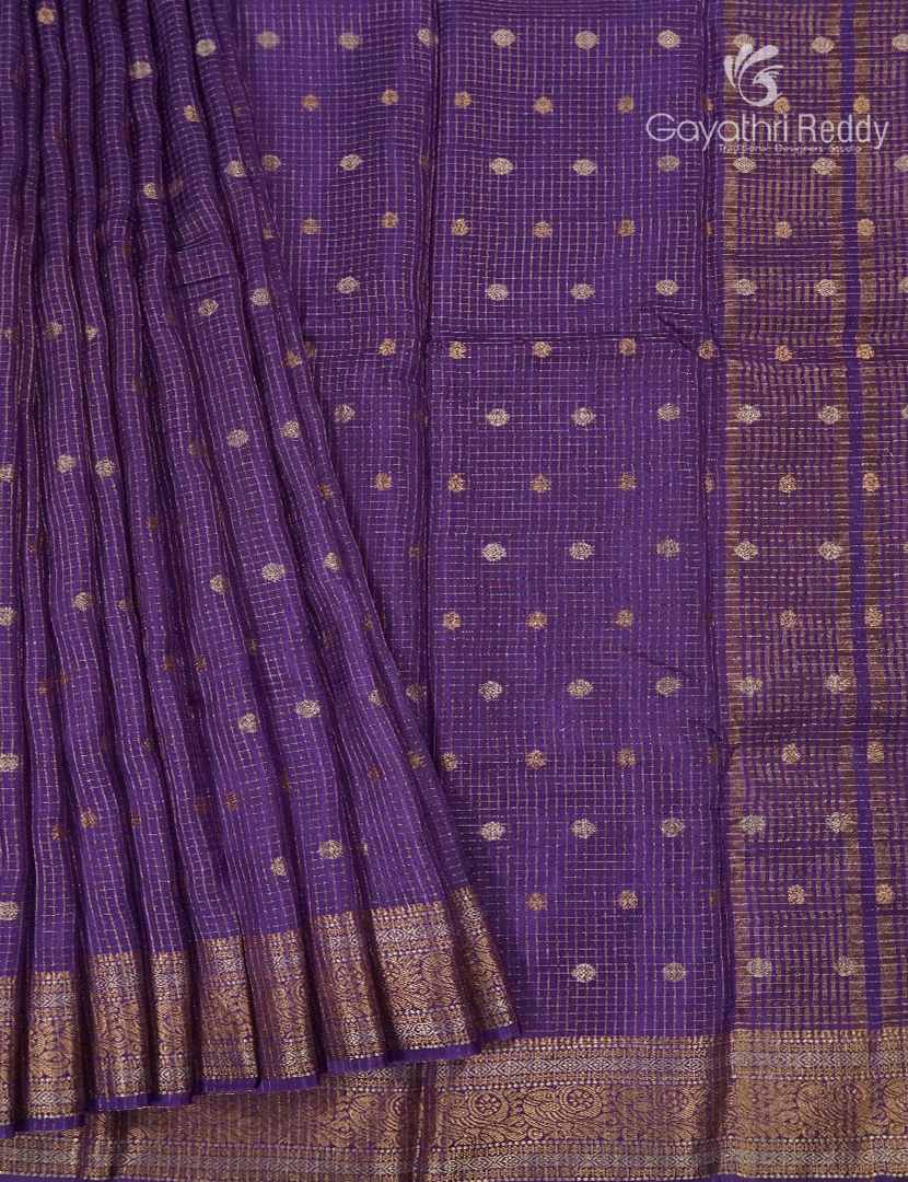 Semi Mysore Crepe Saree in Purple