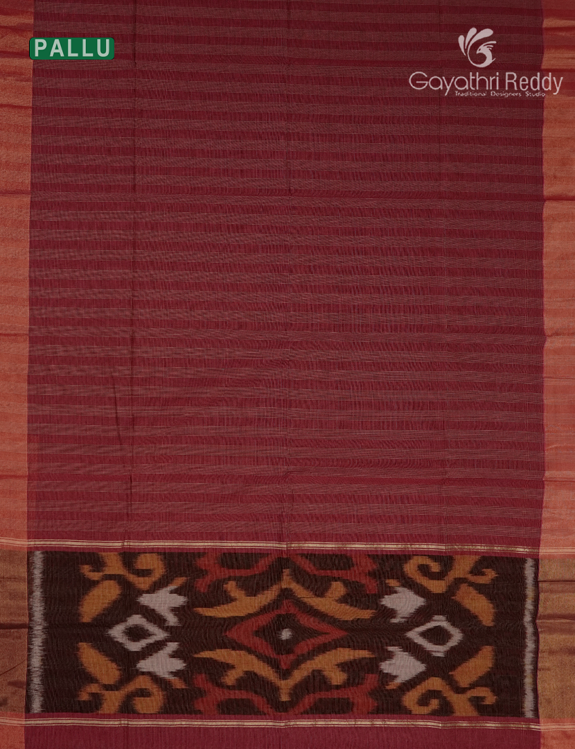 Semi Ikat Sico Saree in Berry Red