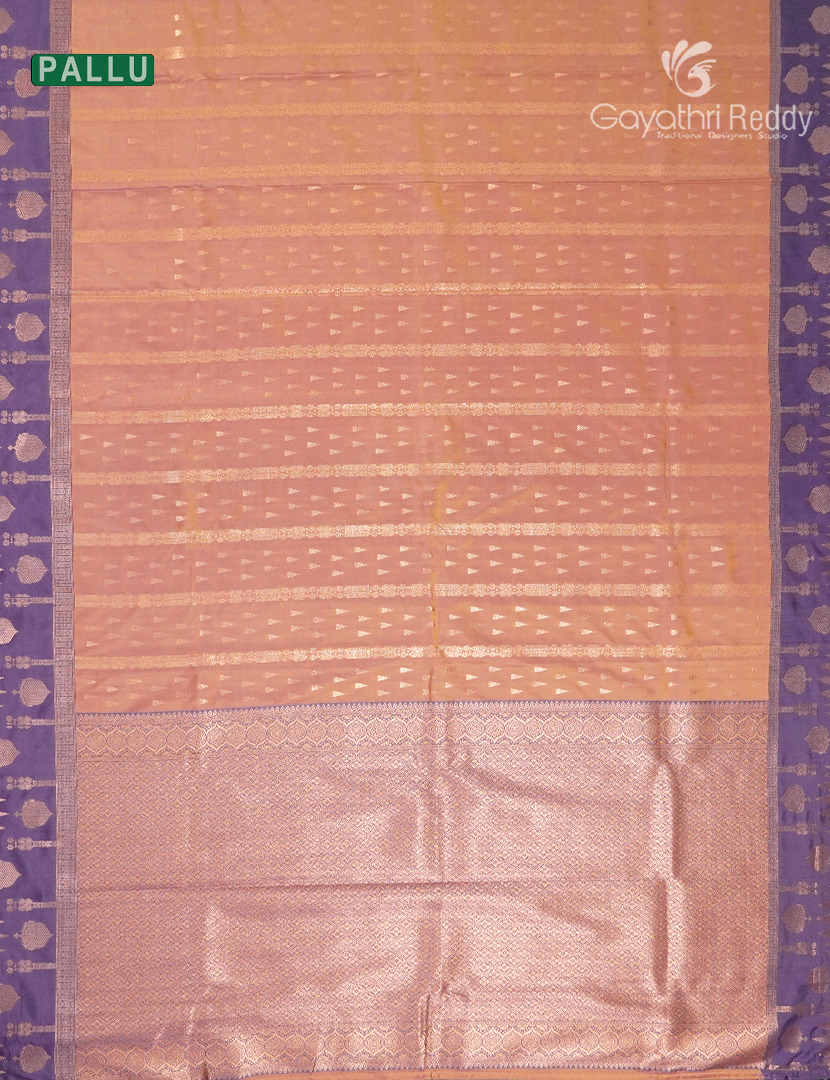 Semi Kanchipuram Art Silk Saree in Peach