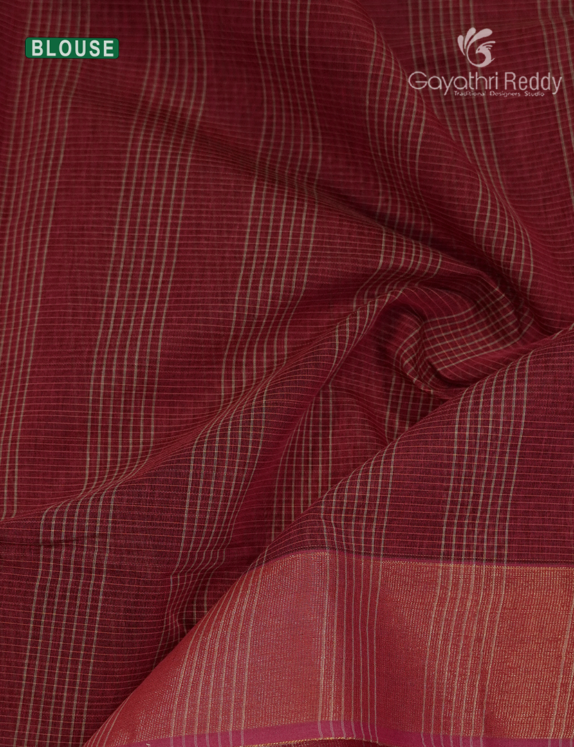 Semi Ikat Sico Saree in Berry Red