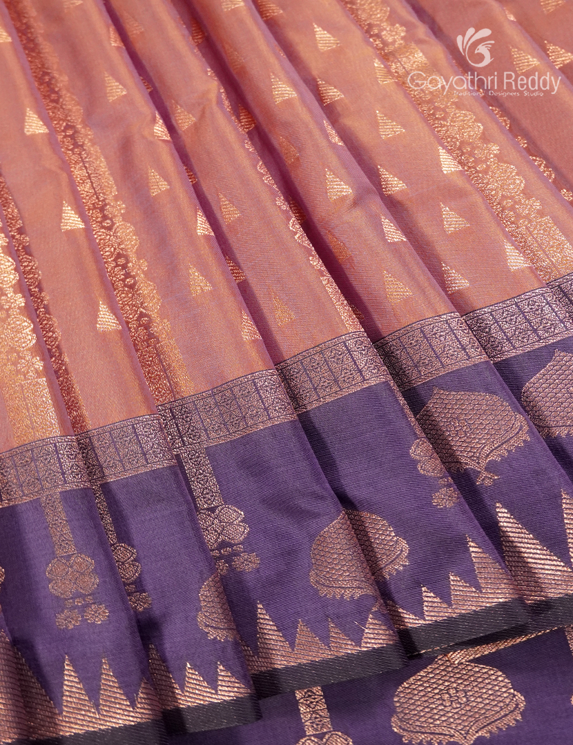 Semi Kanchipuram Art Silk Saree in Peach