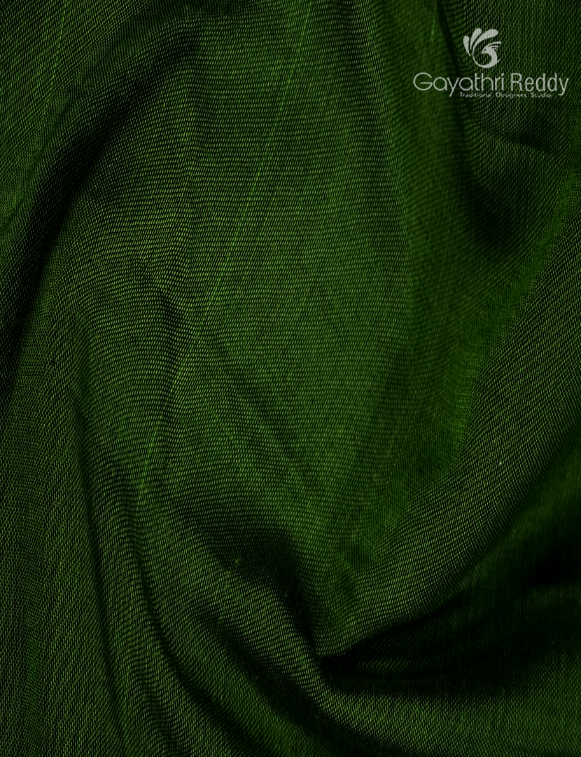 Pure Narayanpet Cotton Saree in Deep Green