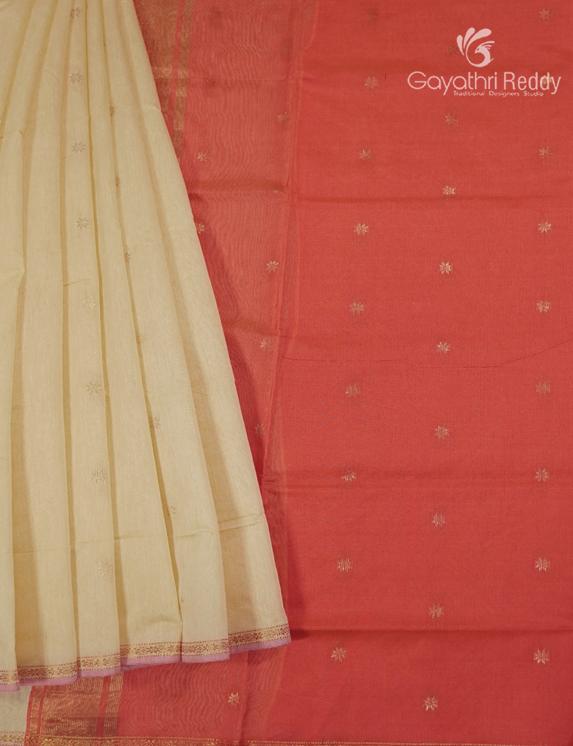 Sico Saree in Cream and Orange