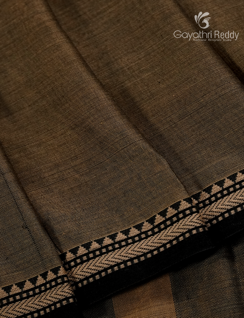 Pure Narayanpet Cotton Saree in Olive Green
