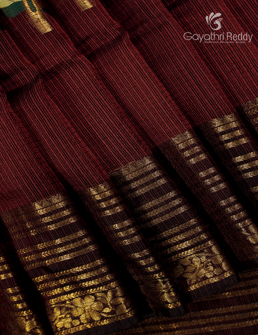 Pure Silk Kota Saree in Brown