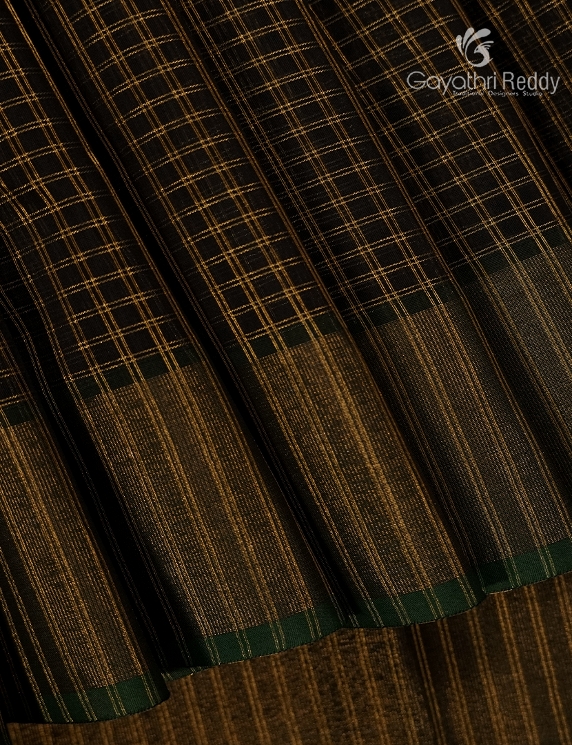 Semi Ikat Silk Saree in Deep Snuff