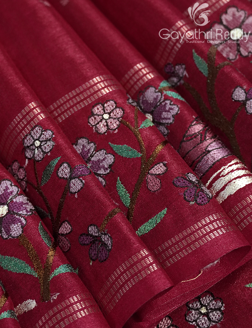 KHADI SILK WORK SAREE-KSW5