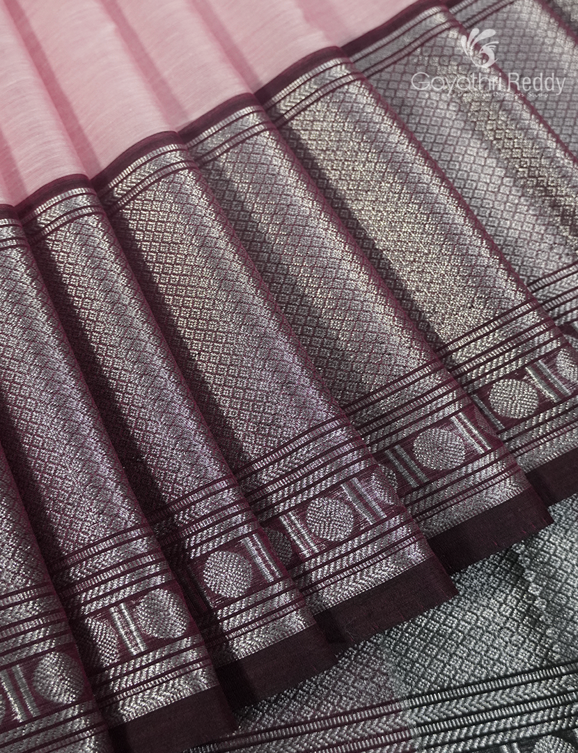Pure Narayanpet Cotton Saree in Baby Pink