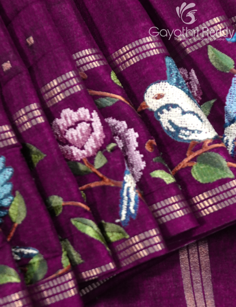 KHADI SILK WORK SAREE-KSW68