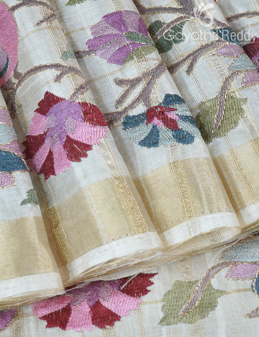 KHADI SILK WORK SAREE-KSW74