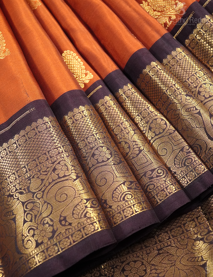 PURE KANCHI PATTU MEDIUM BORDER SAREE -KP8363