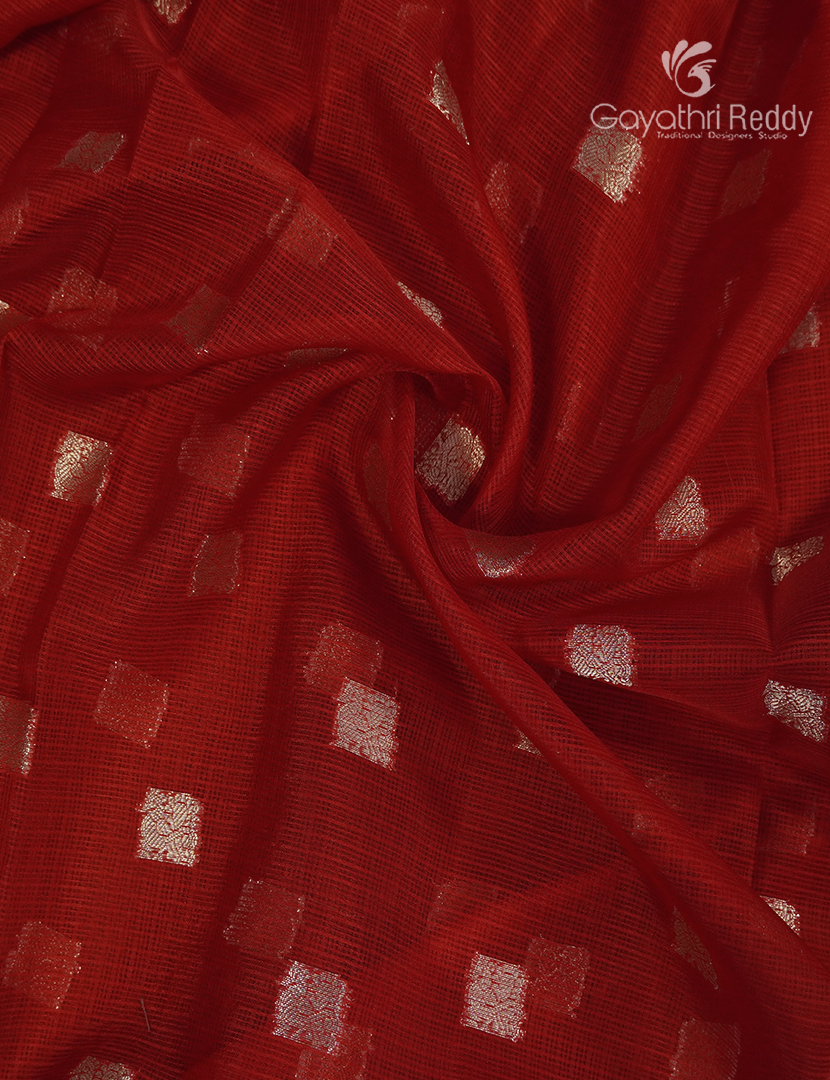 Banaras Kota Lehanga Set in Bridal Red and Baby Pink