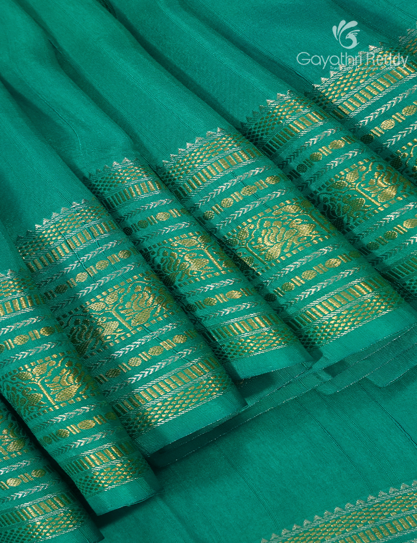 Semi Mysore Crepe Saree in Sea Green
