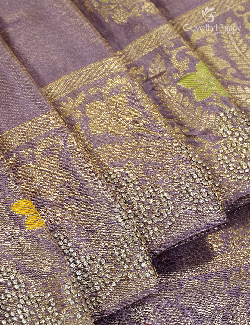 Semi Kanchipuram Silk Fancy Saree in Tissue Lavender
