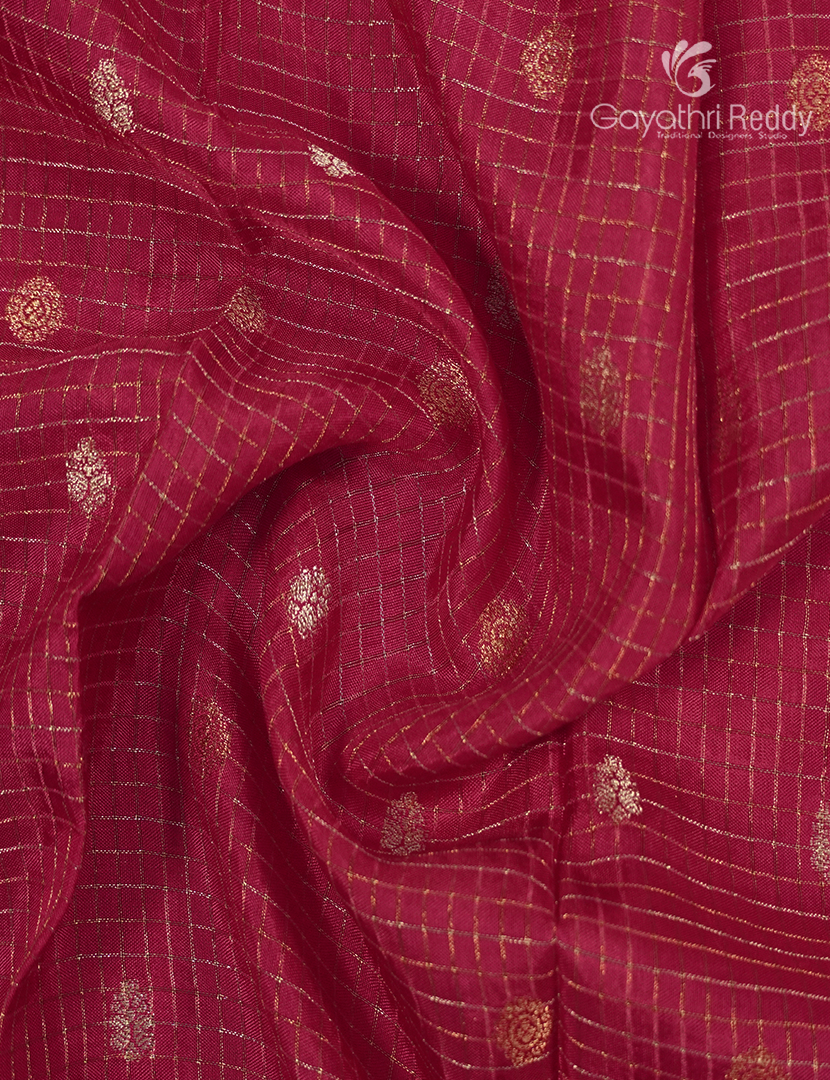 Semi Mysore Crepe Saree in Ruby Pink