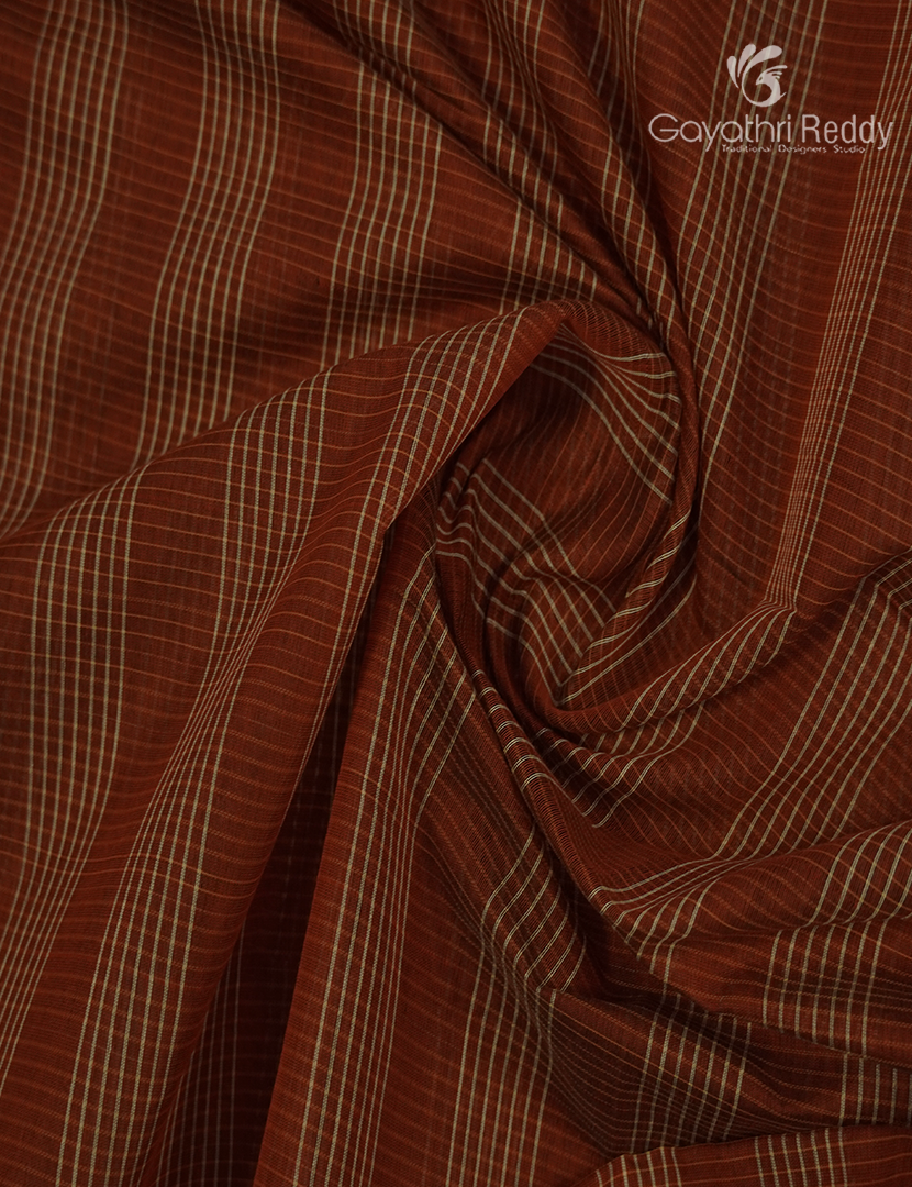 Semi Ikat Sico Saree in Rust