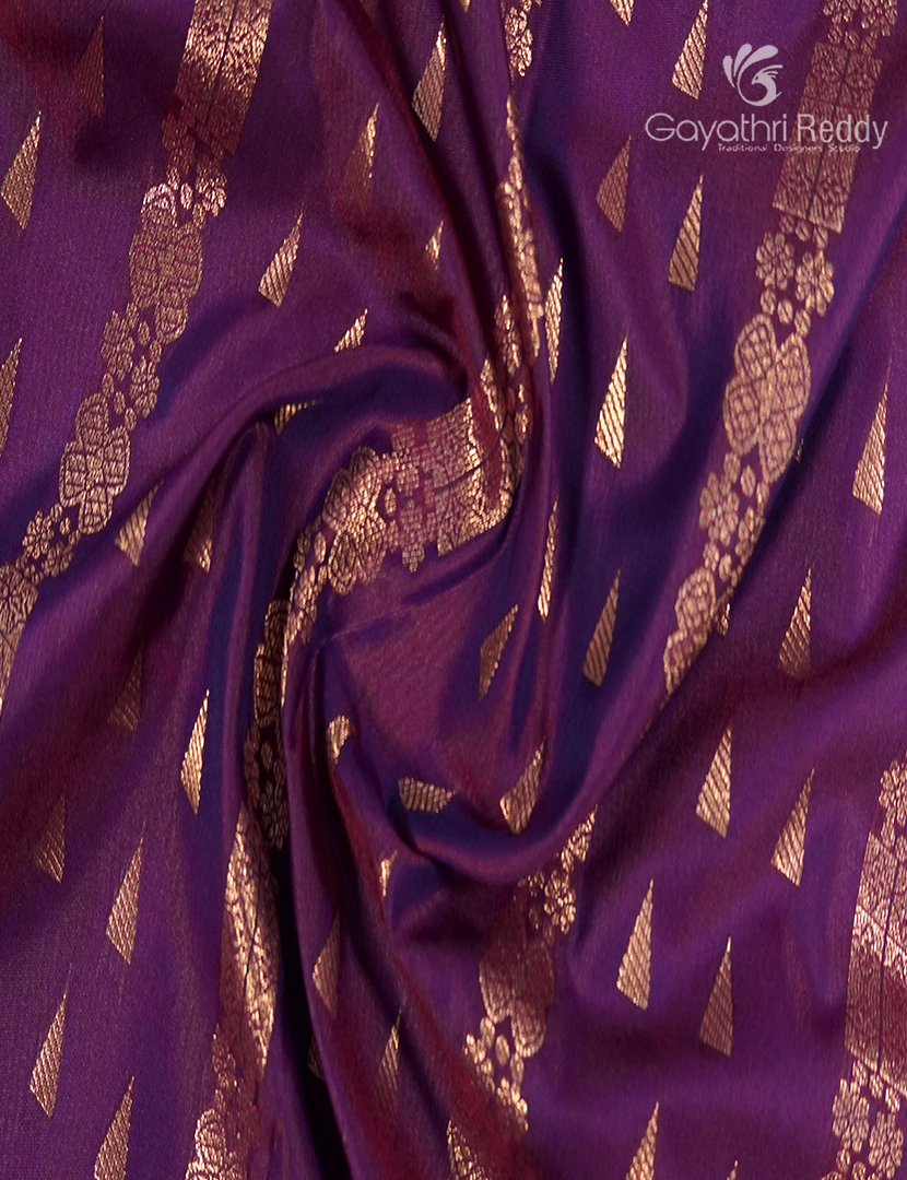 Semi Kanchipuram Art Silk Saree in Purple