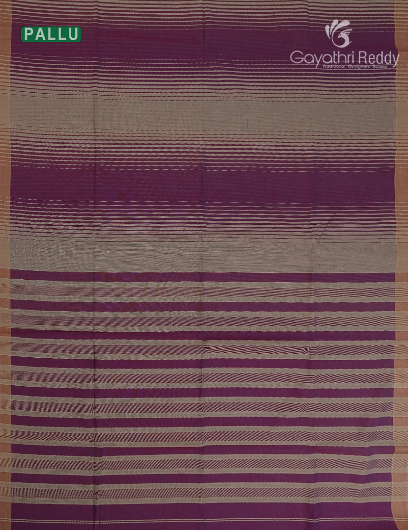 Pure Handloom Cotton Saree in Concrete Grey and Deep Wine
