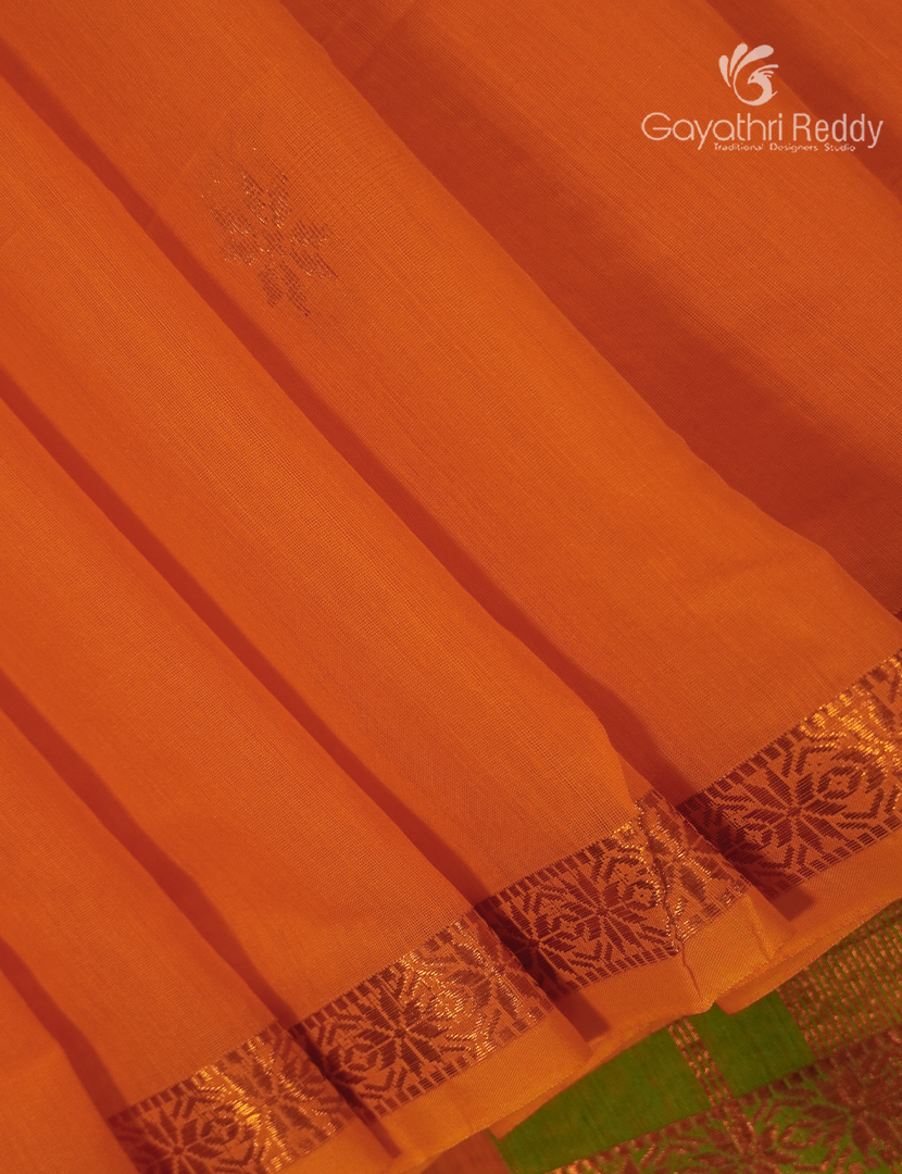 Sico Saree in Orange and Parrot Green