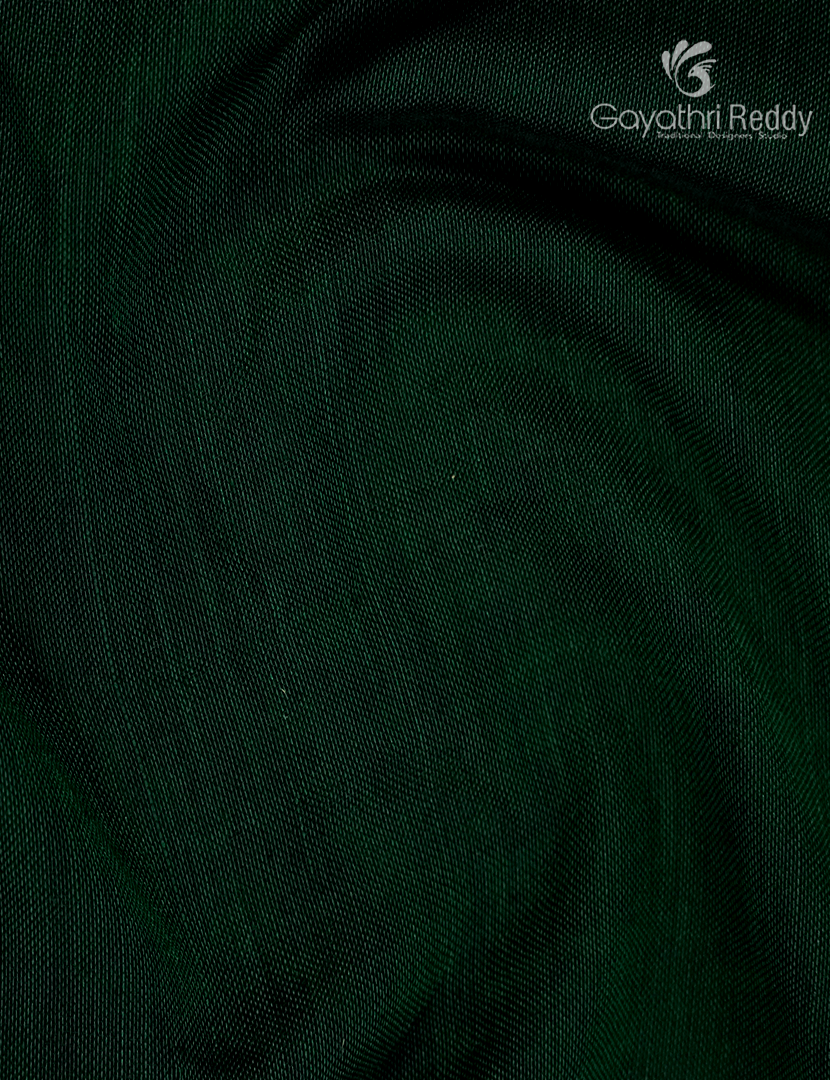 Pure Narayanpet Cotton Saree in Bottle Green