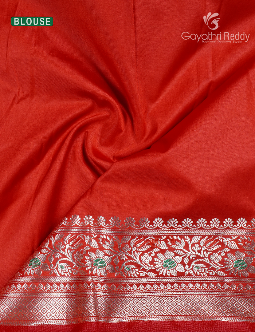 Semi Banaras Katan Silk Saree in Deep Purple and Red
