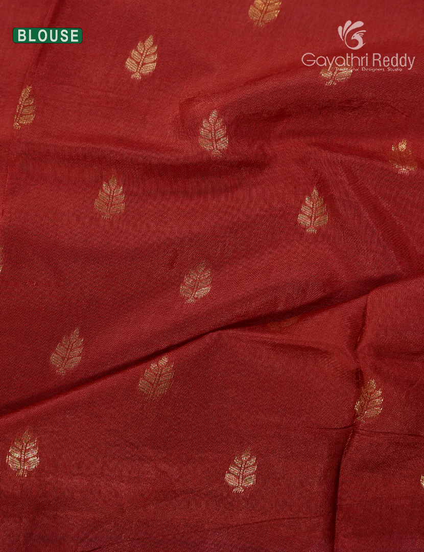 Semi Mysore Crepe Saree in Slate Black and Red
