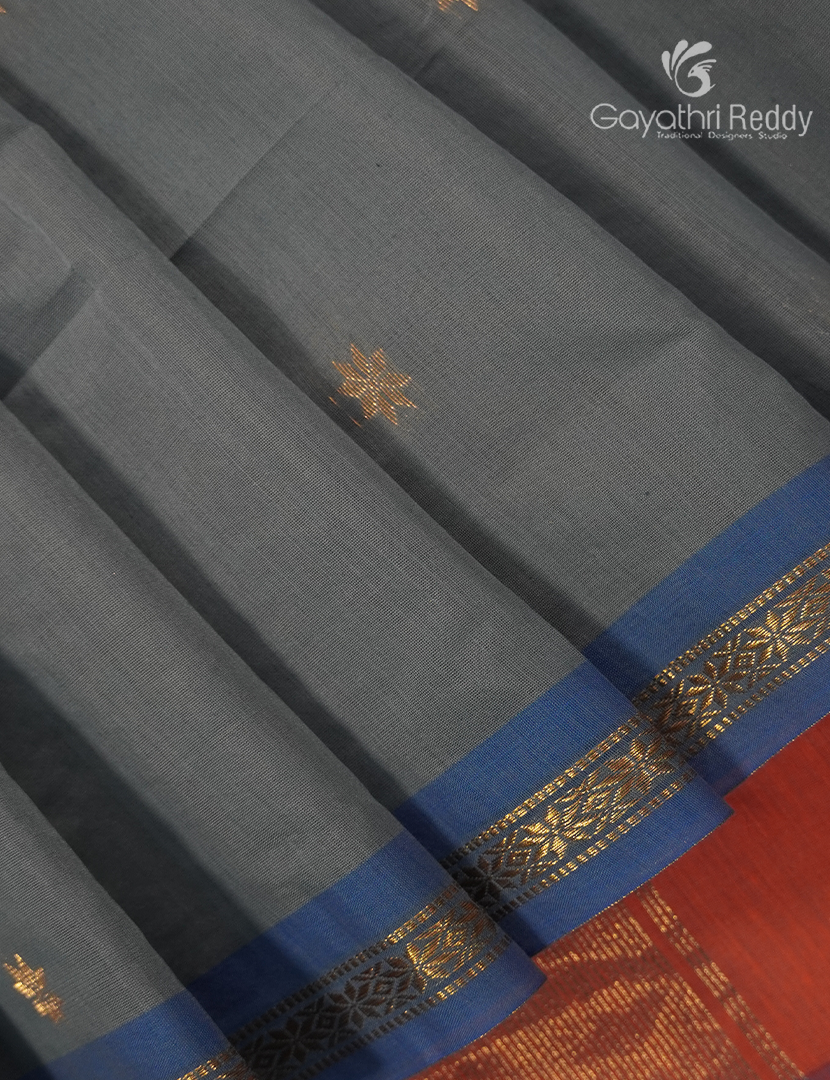 Sico Saree in Grey and Orange